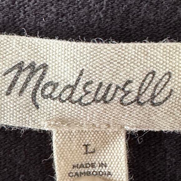 Madewell Cotton Puff Long Sleeve Tee, Black, Size Large - Picture 4 of 7